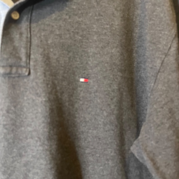 TOMMY HILFIGER Mens Collared Polo Shirt Size XL Gray 100% Cotton Cuffed Sleeves - Picture 3 of 4